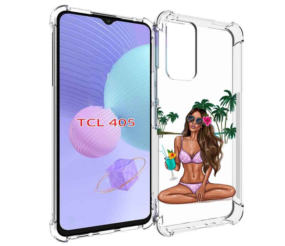 

Чехол MyPads Гавайская-девушка женский для TCL 405, Tocco