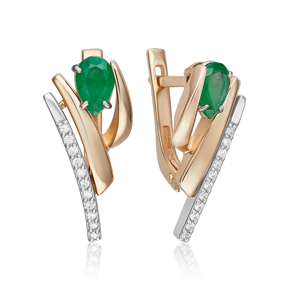 

Серьги из золота PLATINA jewelry 02-5243-00-106-1111, изумруд/бриллиант, 02-5243-00-106-1111