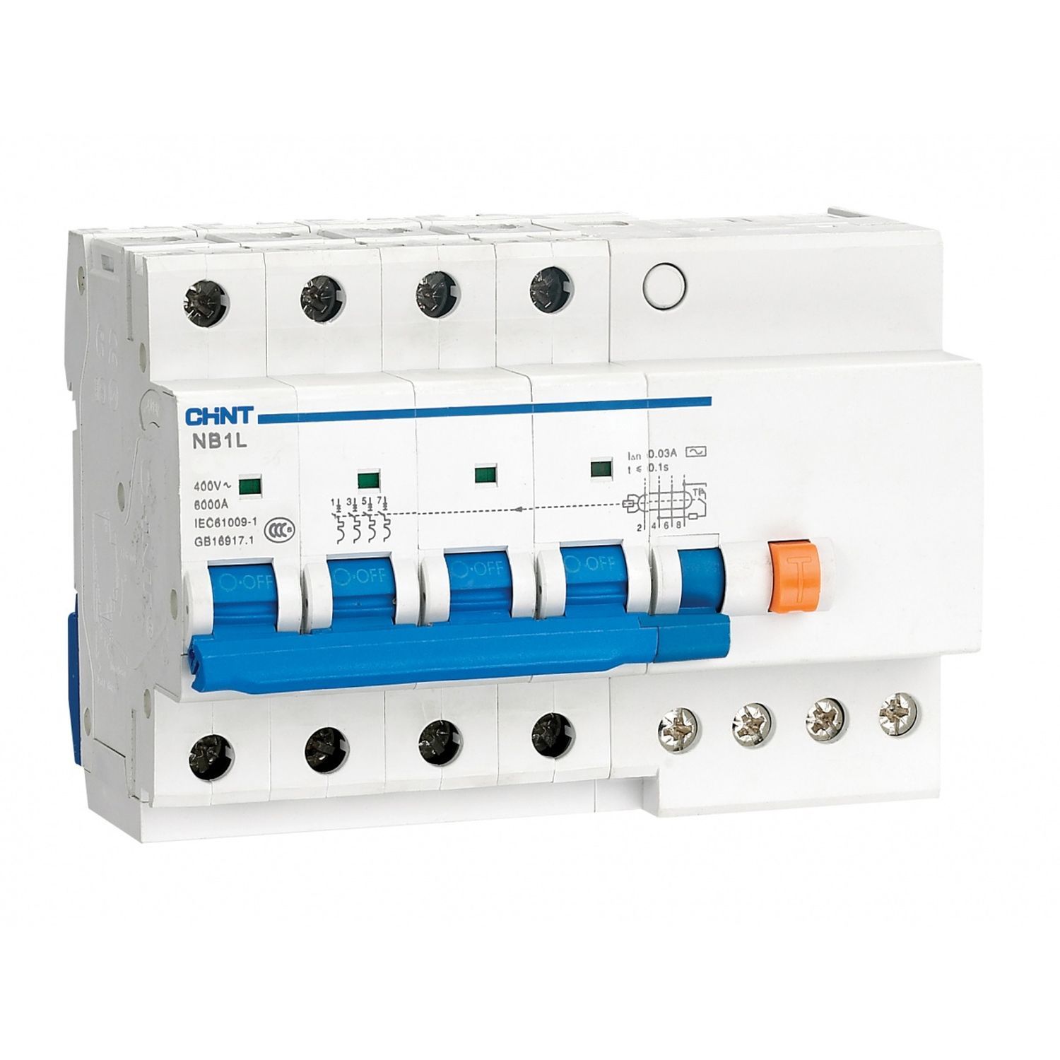 

Диф. авт. выкл. NB1L-40 4P C10 30mA тип AC 6kA (R)