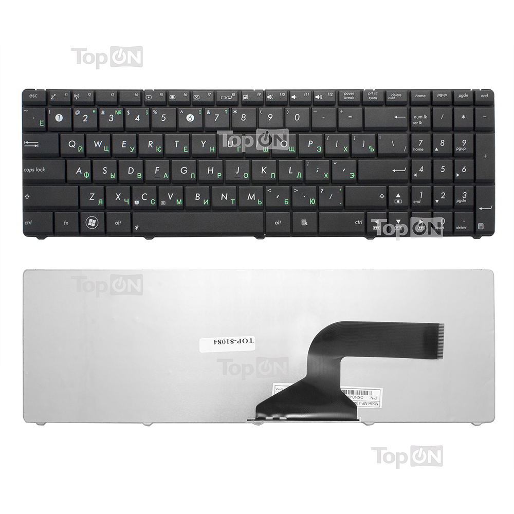 

Клавиатура для ноутбука Asus K52, K53, N50 Series. Плоский Enter. Черная, без рамки. PN: N