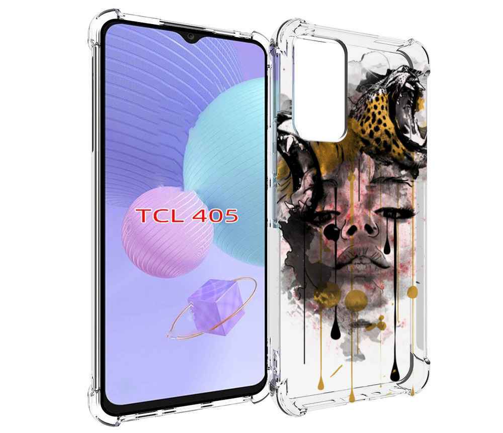

Чехол MyPads Девушка гепард женский для TCL 405, Tocco
