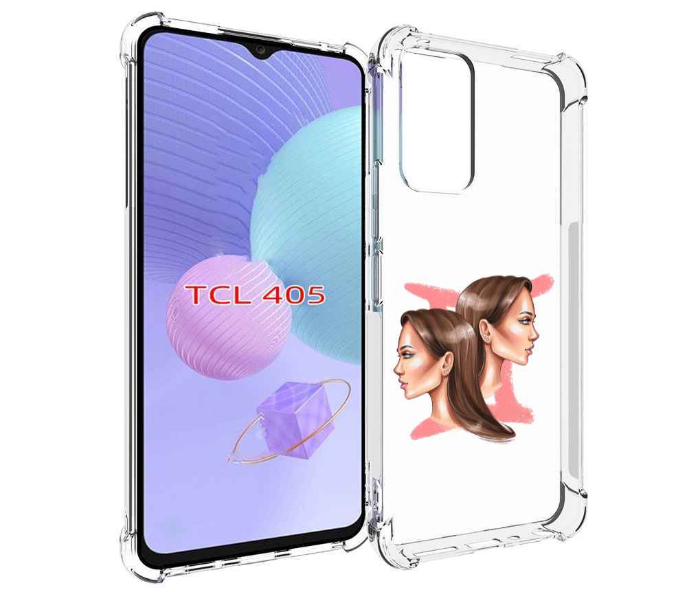 

Чехол MyPads Девушка-Близнецы женский для TCL 405, Tocco