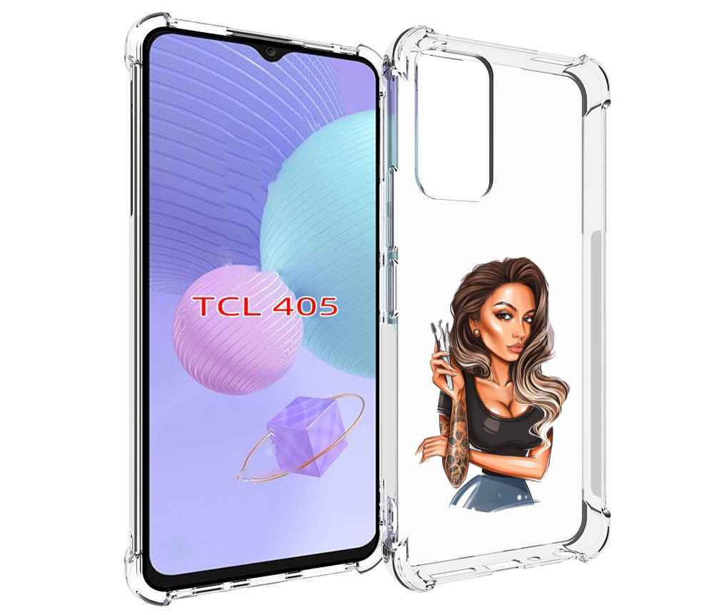 

Чехол MyPads Девушка-бровист для TCL 405, Tocco
