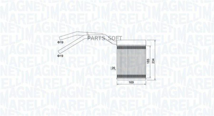 Радиатор Отопителя [203X179] Magneti Marelli 350218425000