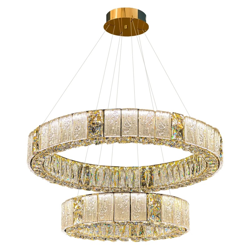 Люстра подвесная Свет Luxury 1905-800+500 GD LED D80+50H150