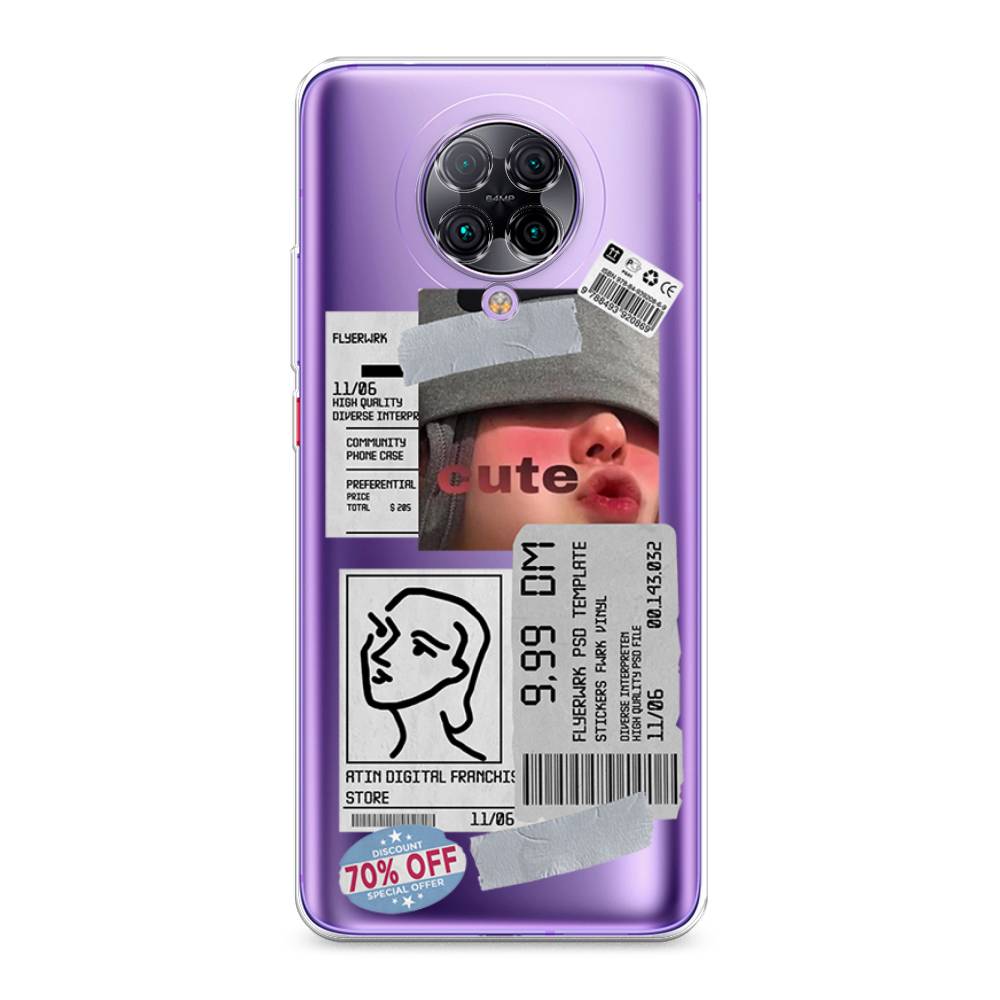 

Чехол на Xiaomi Poco F2 Pro/Redmi K30 Pro "Cute girl collage", Розовый;серый;голубой, 37050-6