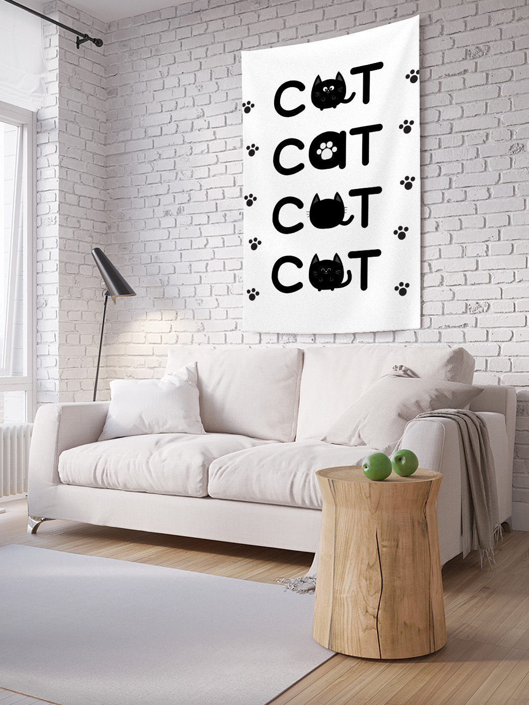 

Вертикальное фотопанно на стену JoyArty Кошачий след 100x150 см, Кошачий след