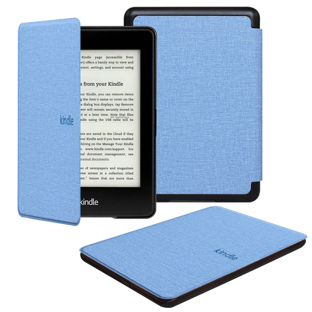 фото Чехол-обложка fabric premium для amazon kindle paperwhite 5 2021 (голубой) skinbox