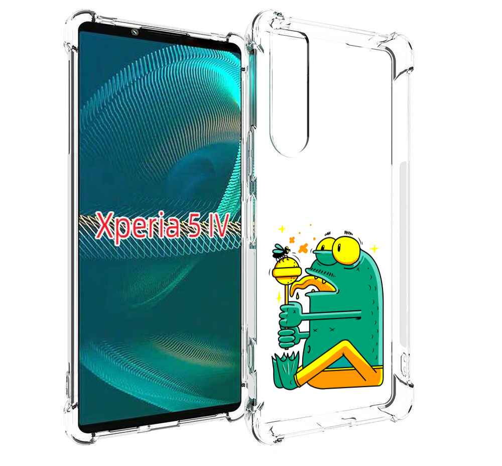 

Чехол MyPads Зеленая лягушка с чупа чупсом для Sony Xperia 5 IV (5-4), Прозрачный, Tocco