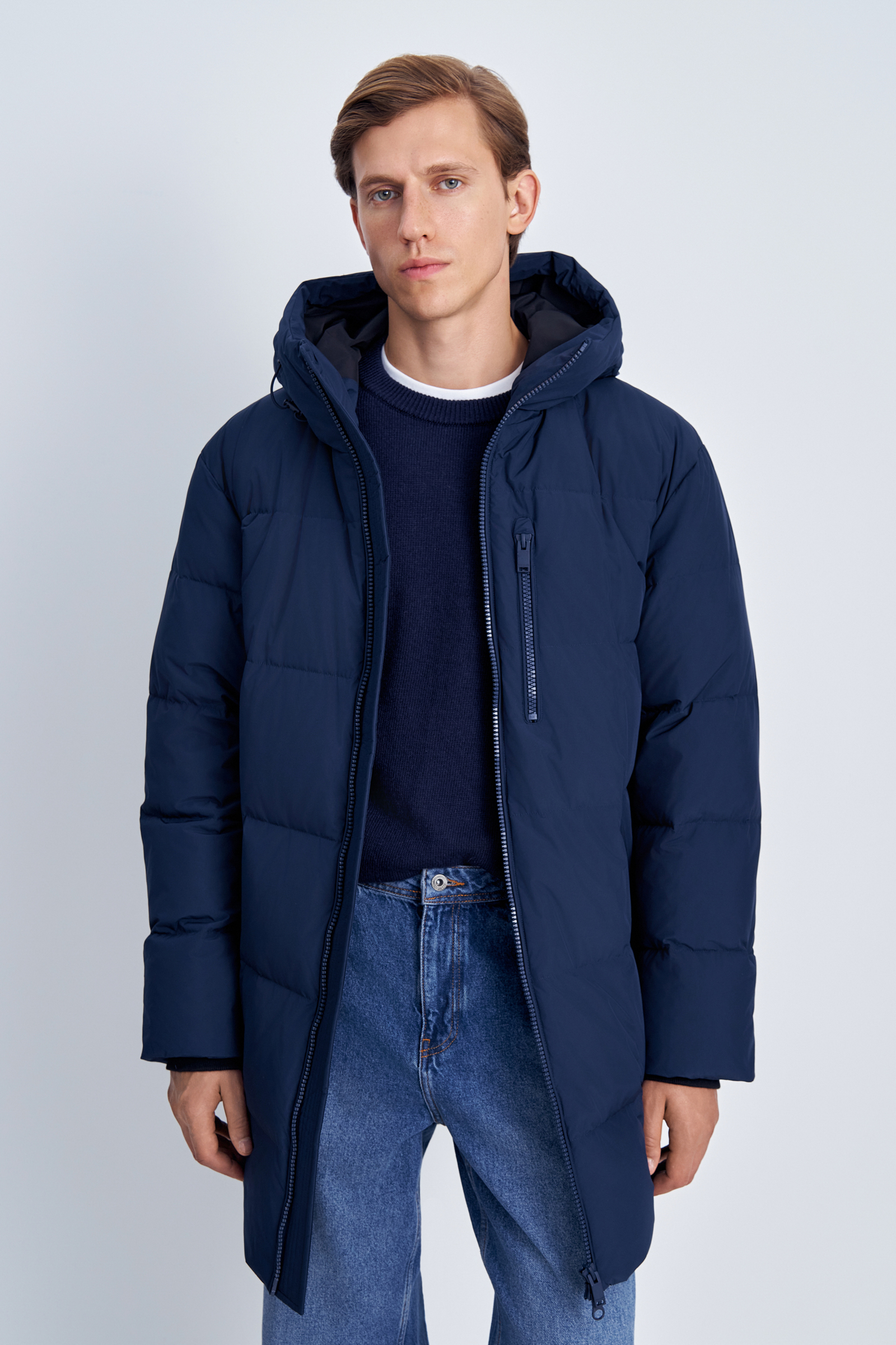 

Пальто мужское Finn Flare FAC22014 синее 2XL, Синий, FAC22014
