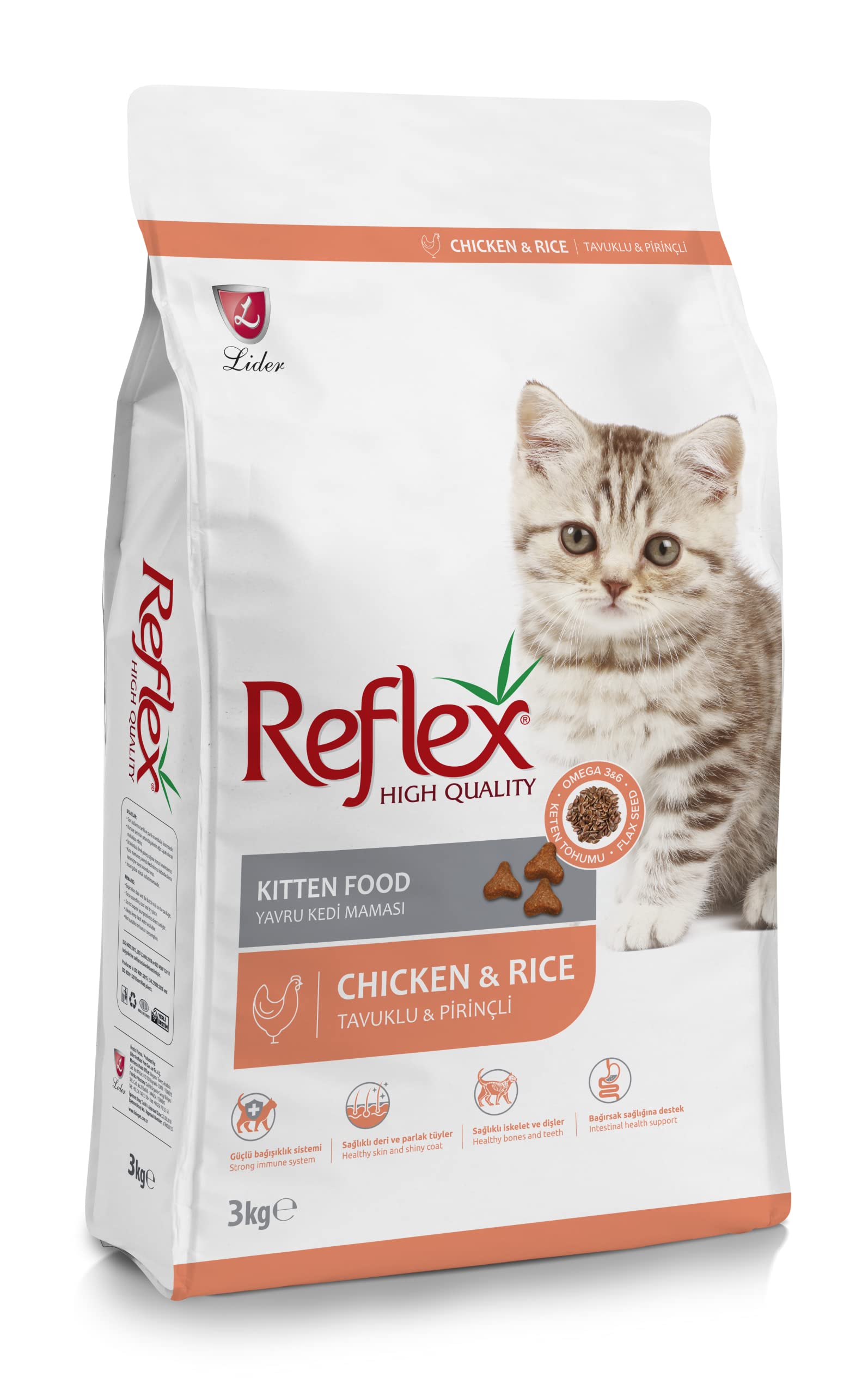 Сухой корм для котят Reflex с курицей и рисом, 2 кг