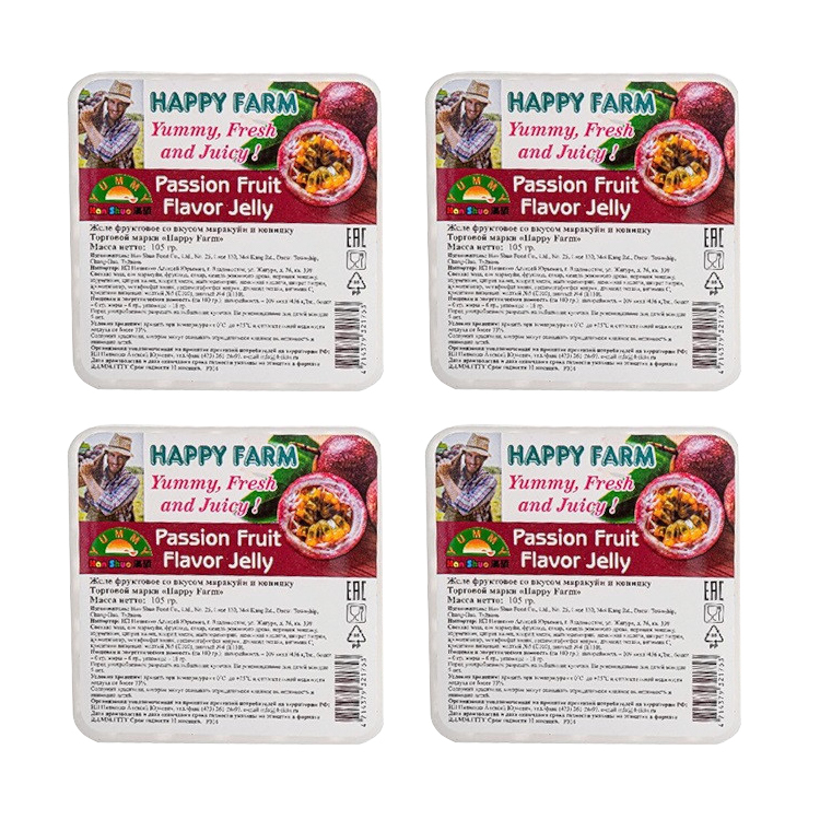 

Желе фруктовое Маракуйя, фрукты и конняку Happy Farm (4 шт. по 105 г)