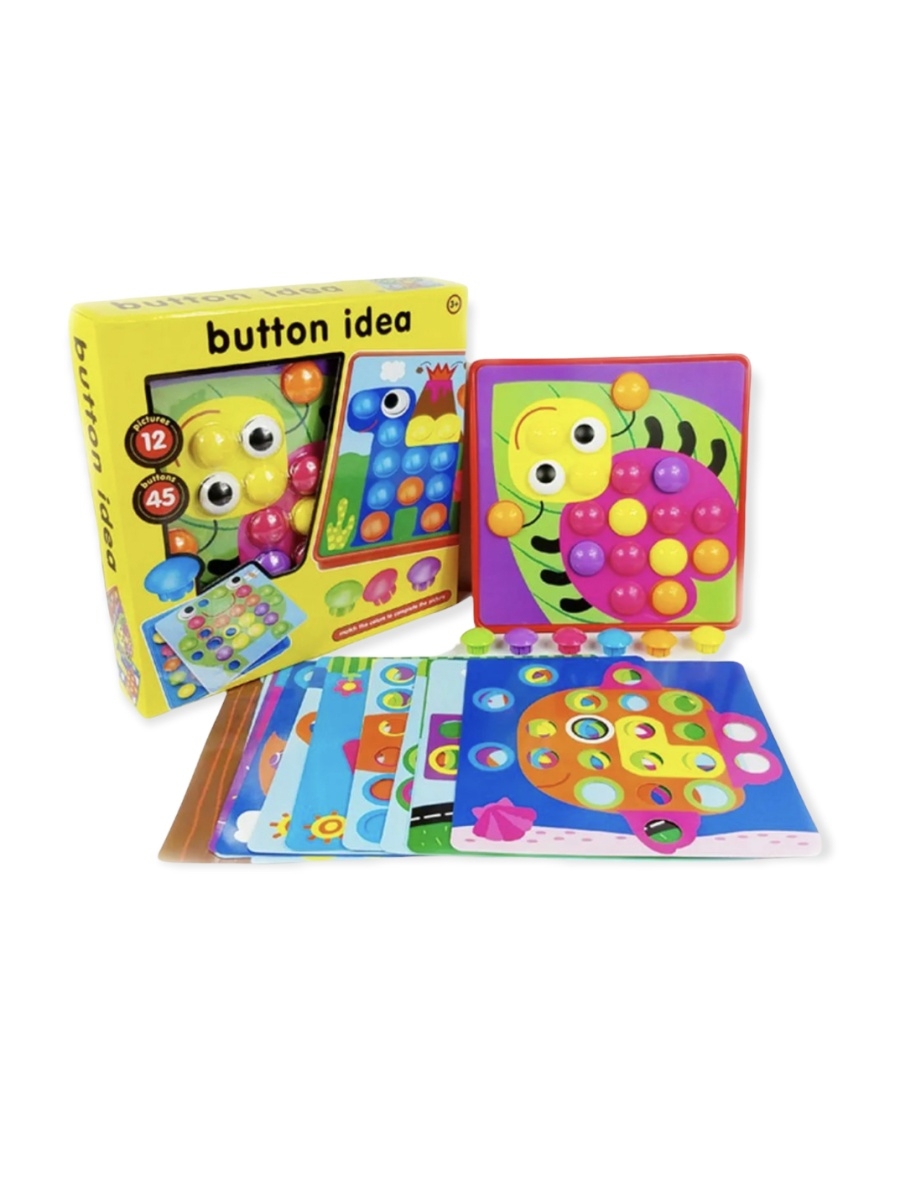 

Мозаика BEIDIJIA Пуговицы Button idea для малышей "Цветная Фантазия" Тетрис 1802, Головоломка-Мозайка"Цветная Фантазия"Тетрис