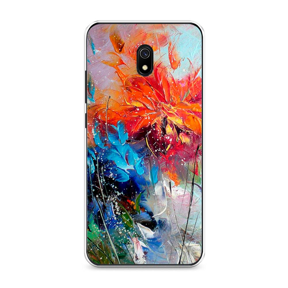 

Чехол на Xiaomi Redmi 8A "Абстрактные цветы", Оранжевый;синий, 37250-4