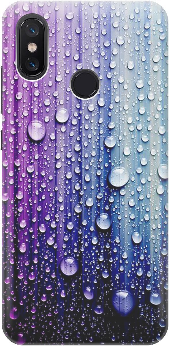 

Силиконовый чехол на Xiaomi Mi 8 "Капли на голубом", Голубой;фиолетовый, 3139