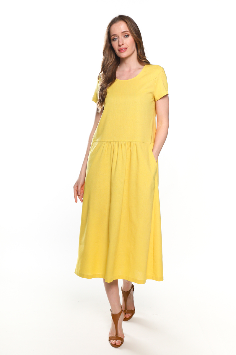 Платье женское DAYS 171223 желтое 3XL