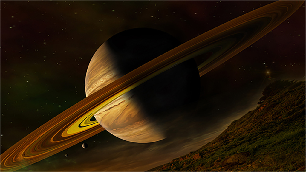 фото Картина на холсте с подрамником хитарт планета 100x56 см модулка
