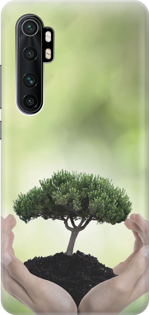 

Чехол на Xiaomi Mi Note 10 Lite "Оберегайте природу", Бежевый;зеленый, 2914