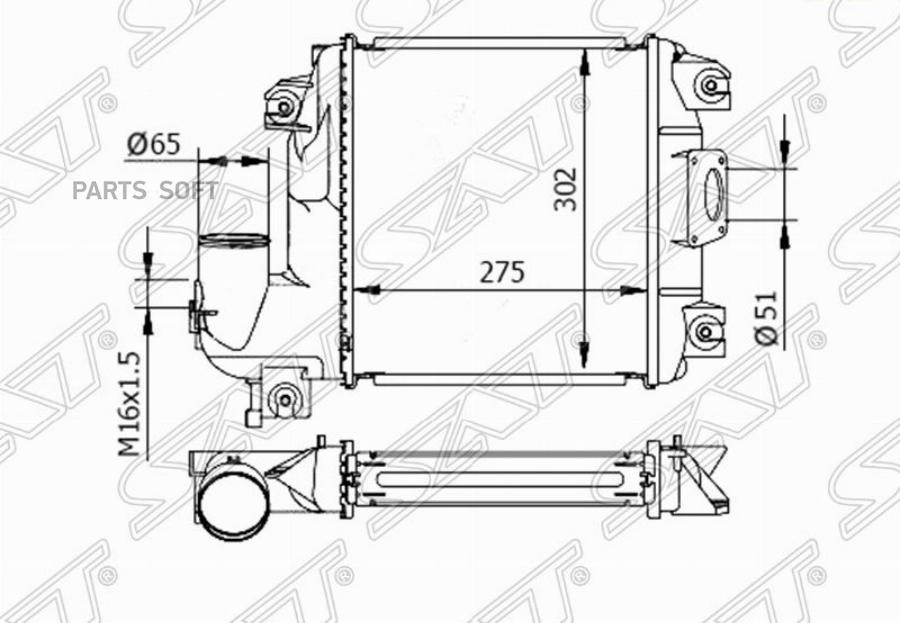 

Sat St-17940-0L060 Радиатор Интеркулера Toyota Fortuner 10-/Hilux 05- 1Шт