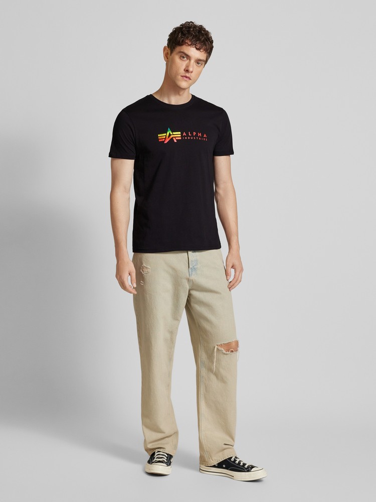 

Футболка мужская Alpha Industries 118502M черная L, Черный, 118502M