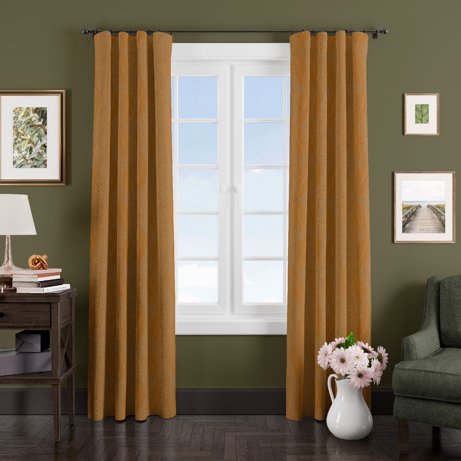 

Штора классическая Eleganta ena663423 140x270 см светло-коричневая 663423, Жаккард