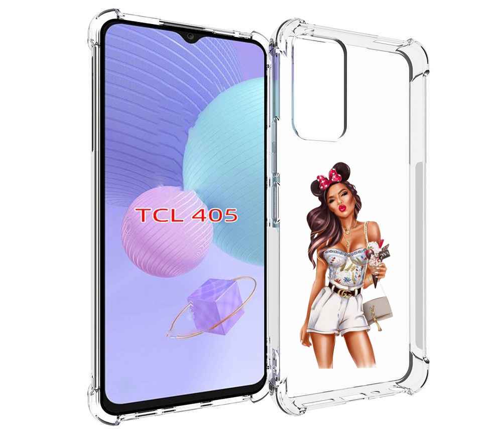 

Чехол MyPads Девушка-микки для TCL 405, Tocco