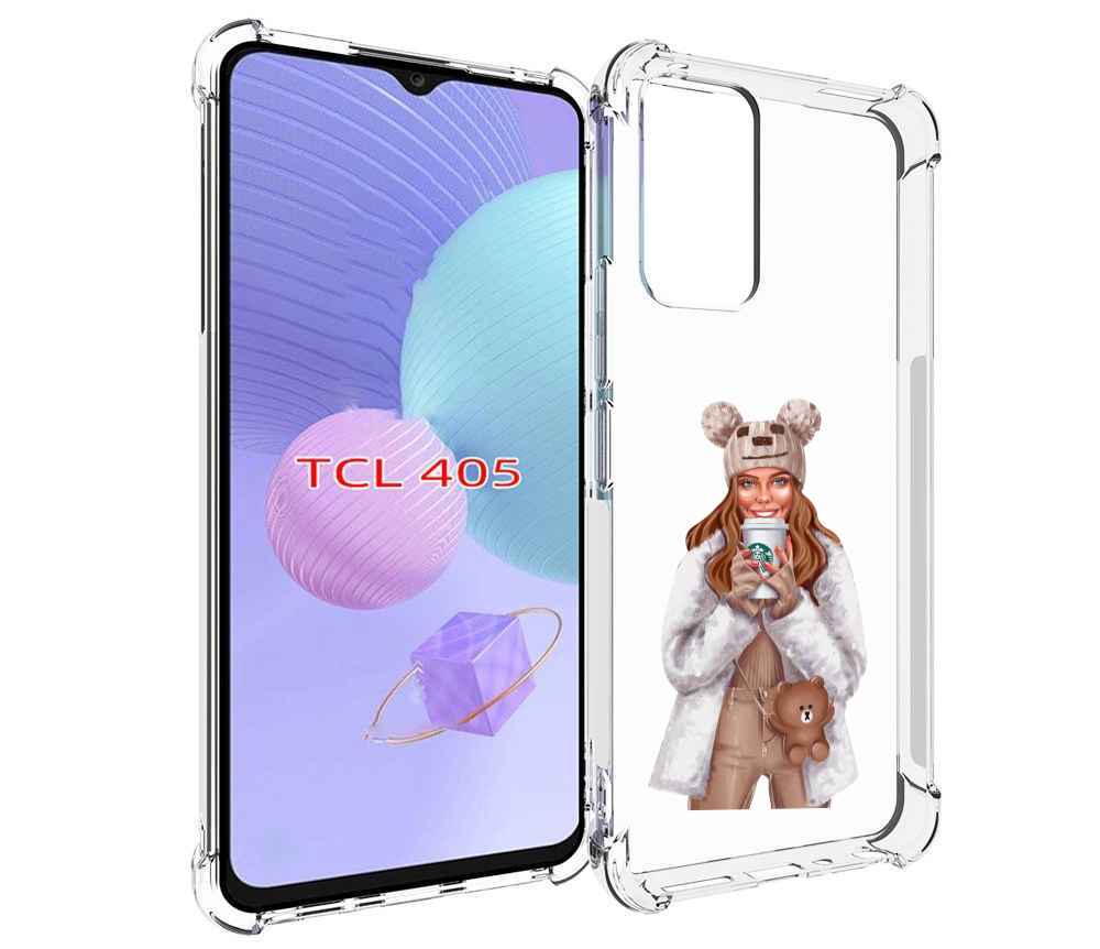 

Чехол MyPads Девушка-с-кофе-старбакс женский для TCL 405, Tocco