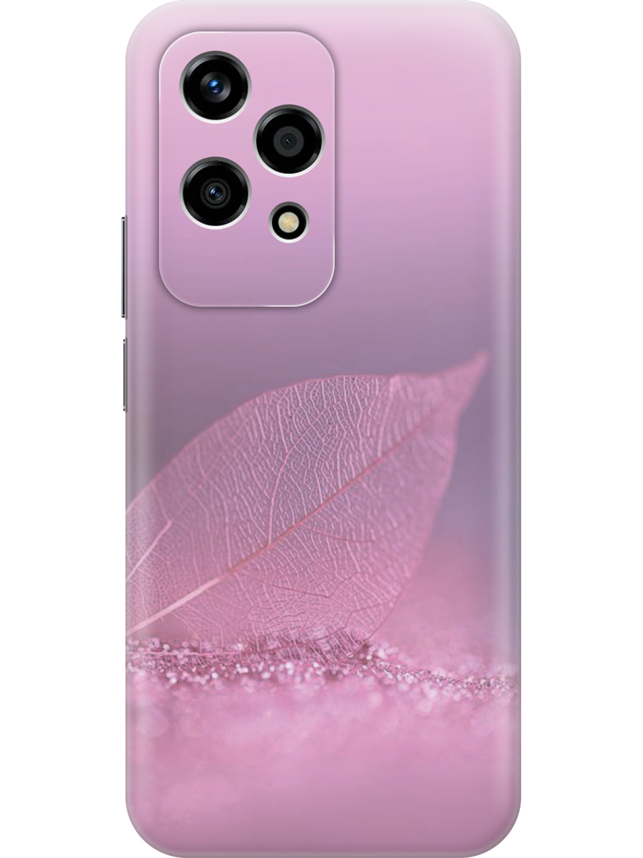 

Силиконовый чехол на Honor 200 lite с принтом "Листок в розовых блестках", Прозрачный;розовый;фиолетовый, 783979022