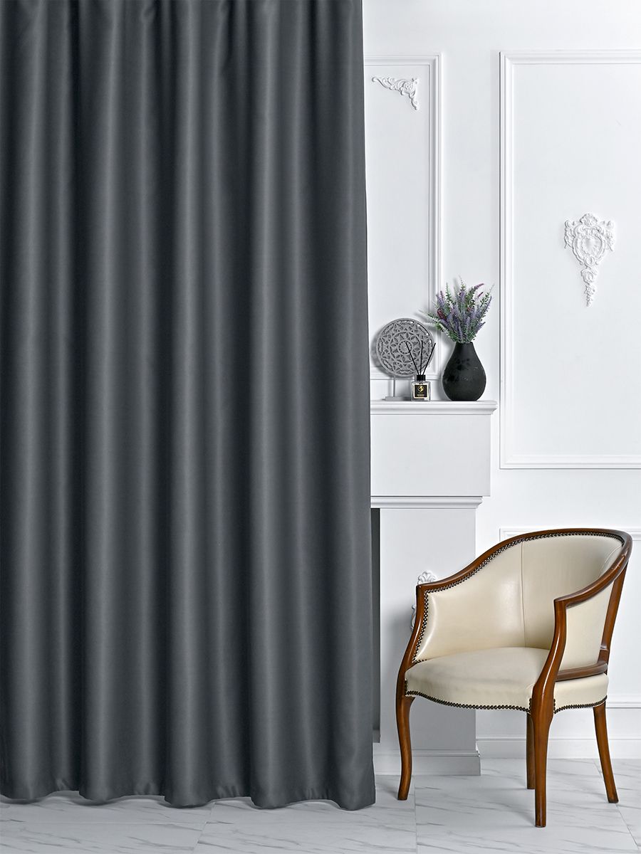 

Штора A&H блэкаут 250x240 см 1 шт на шторной ленте, BLACK-1