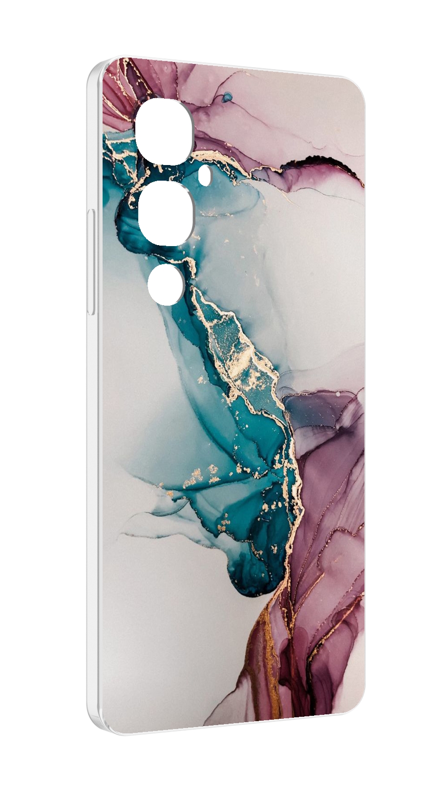 

Чехол MyPads фиолетовый синий краски для Tecno Pova 4 Pro, Прозрачный, Tocco