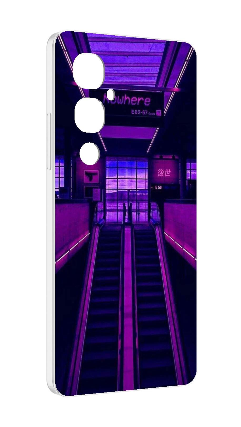 

Чехол MyPads фиолетовый эскалатор для Tecno Pova 4 Pro, Прозрачный, Tocco