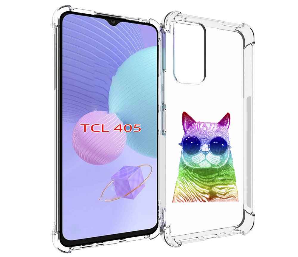 

Чехол MyPads Кот в очках для TCL 405, Tocco