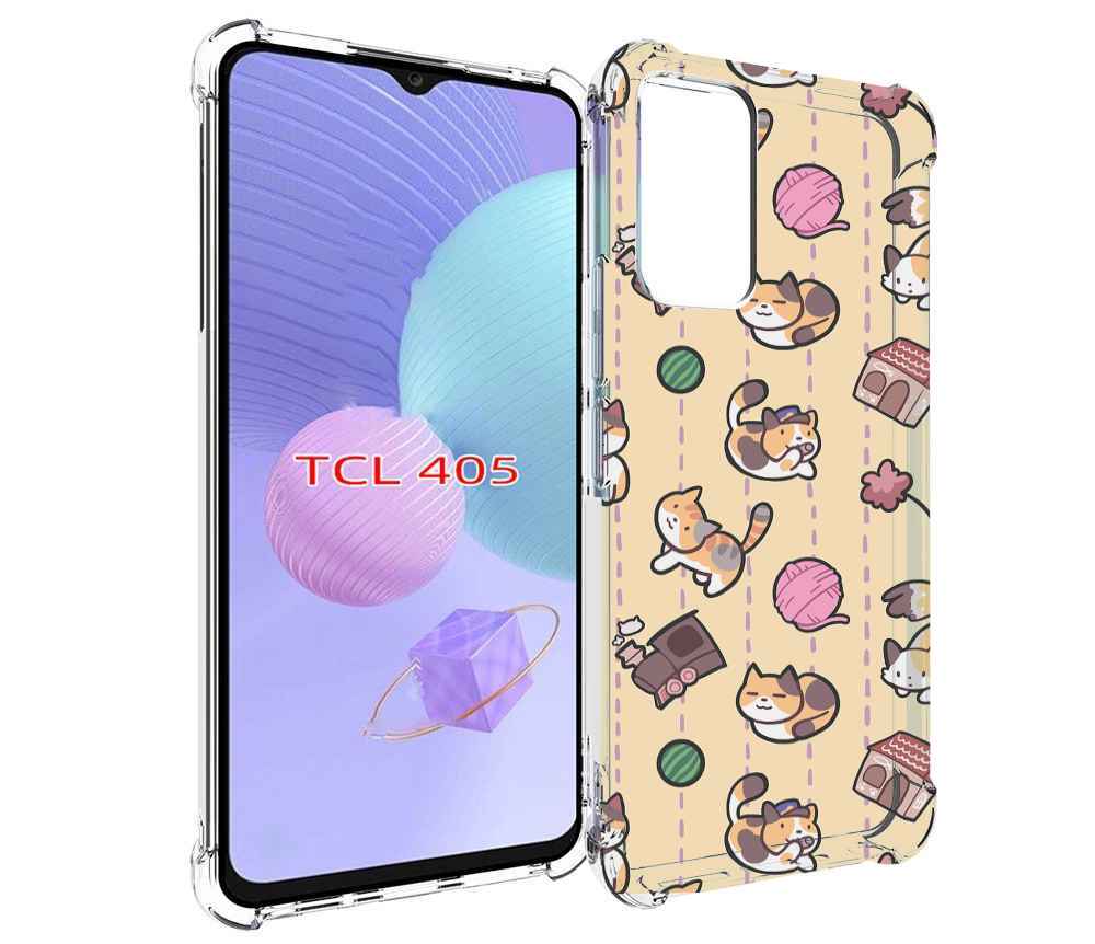 

Чехол MyPads Котики-клубочки для TCL 405, Tocco