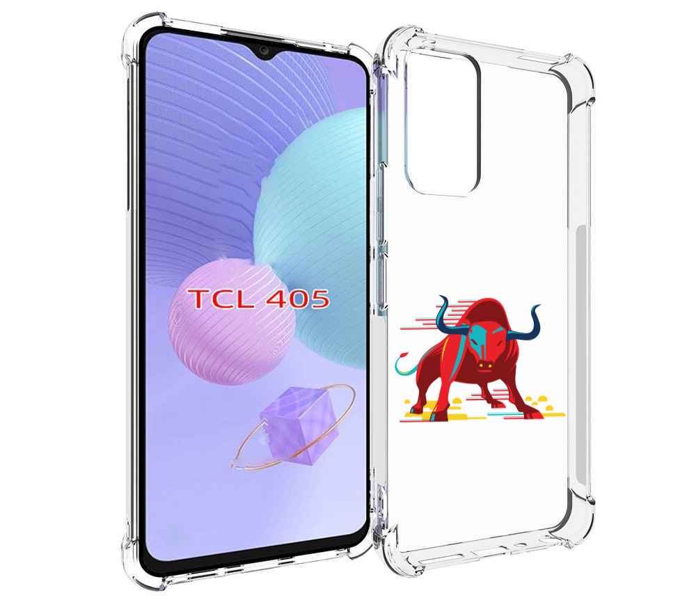 

Чехол MyPads Красный-бык для TCL 405, Tocco