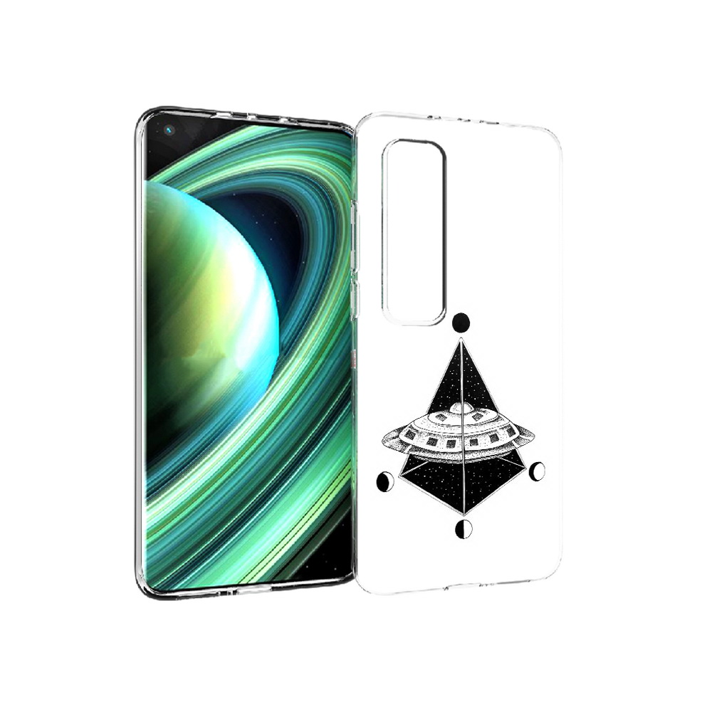 

Чехол MyPads Tocco для Xiaomi Mi 10 Ultra черно белая летающая тарелка (PT156404.264.679), Прозрачный, Tocco