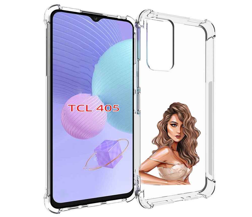 

Чехол MyPads Кудрявая-девушка женский для TCL 405, Tocco