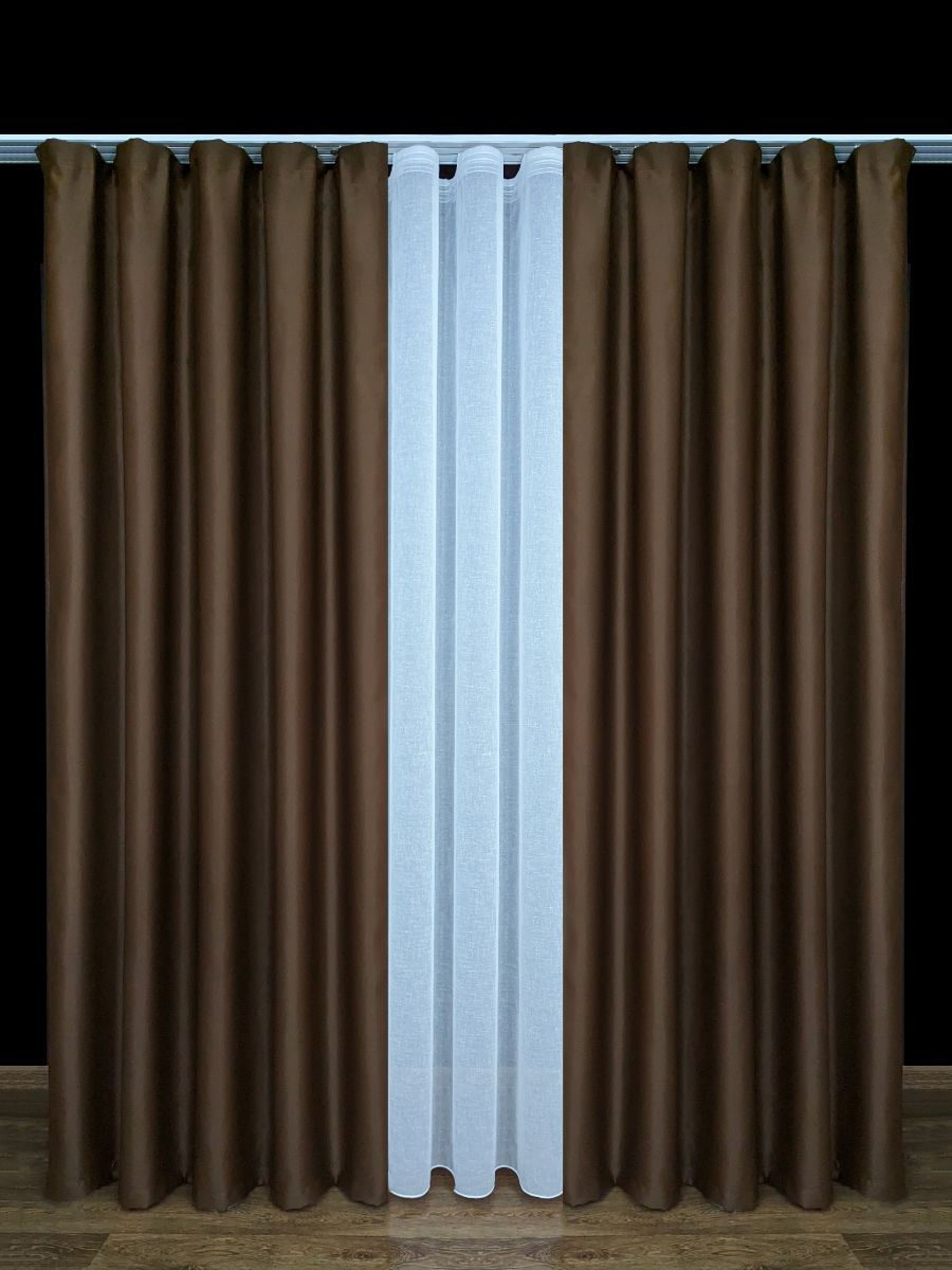 

Штора A&H блэкаут 250x270 см 1 шт на шторной ленте, BLACK-1