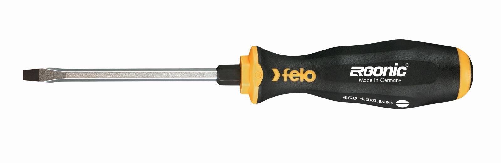 фото Отвертка felo ergonic 45004540 плоская шлицевая ударная 4,5x0,8x90