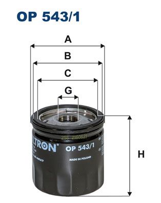 

Фильтр масляный FILTRON OP543/1 FILTRON op5431
