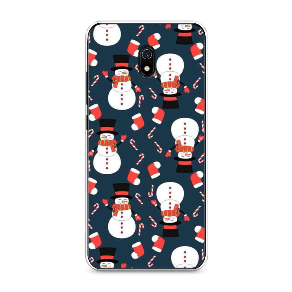 

Чехол на Xiaomi Redmi 8A "Синие снеговики", Синий;белый;красный, 37250-5