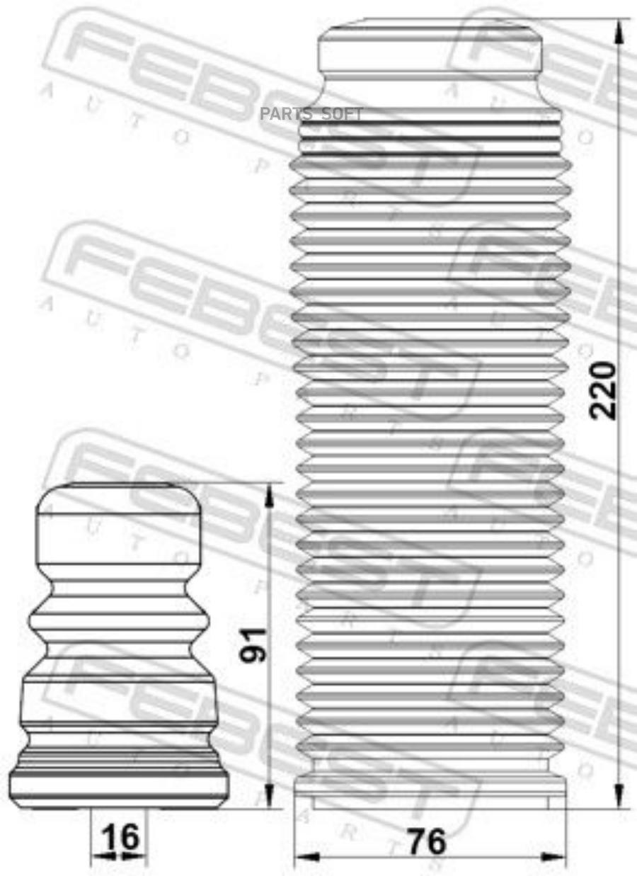 

FEBEST Отбойник+пыльник (комплект) FEBEST VWSHB001KIT (комплект на 2 амортизатора) AUDI Q7
