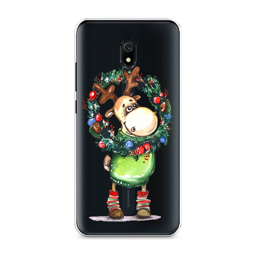 

Чехол на Xiaomi Redmi 8A "Олень с новогодним венком", 37250-4