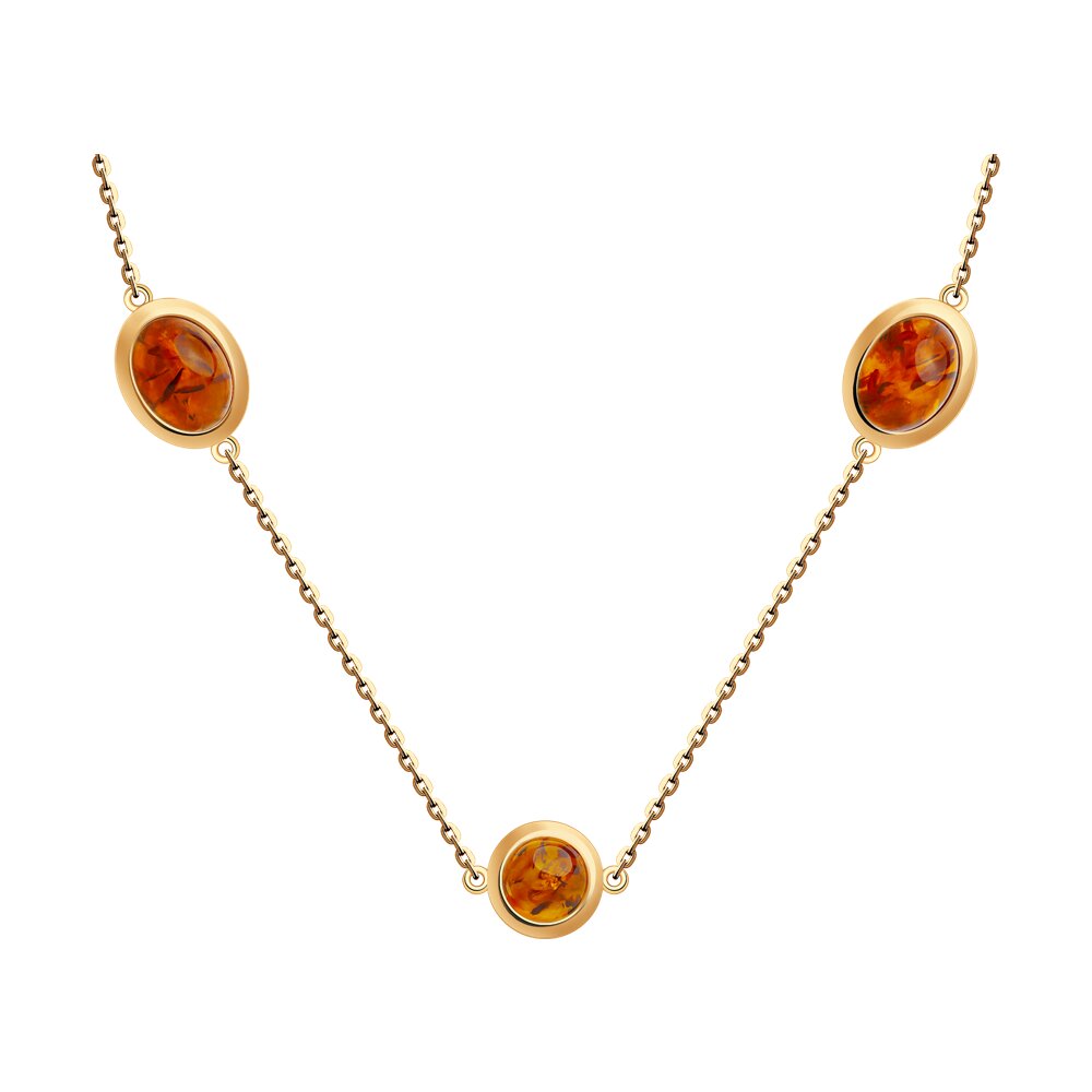 

Колье из золота 50 см SOKOLOV 770305, янтарь прессованный, 770305