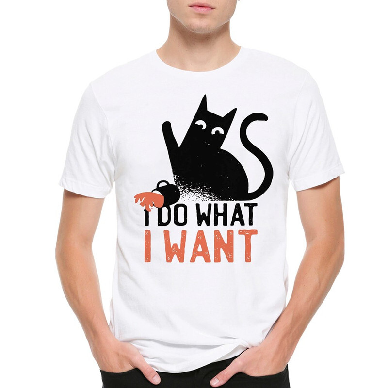 Футболка мужская DS Apparel Кот Хулиган I Do What I Want 2 белая 2XL