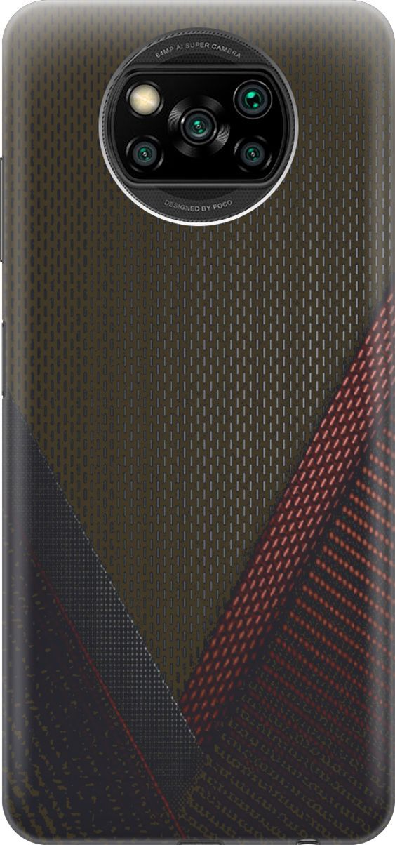 

Силиконовый чехол на Xiaomi Poco X3 "Полотна", Красный;черный, 2916