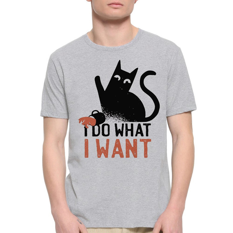 

Футболка мужская DS Apparel Кот Хулиган I Do What I Want 2 серая 2XL, Серый, Кот Хулиган I Do What I Want 2