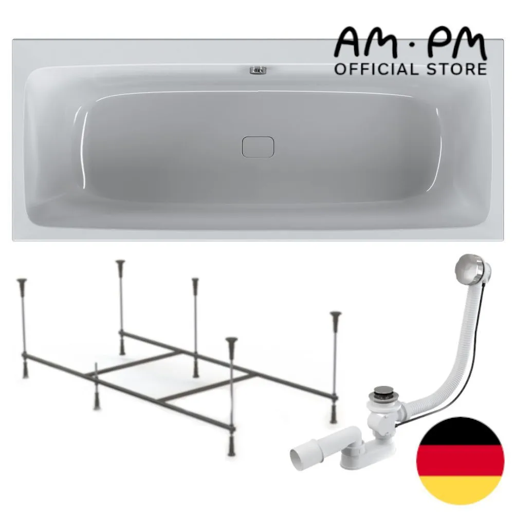 

Ванна акриловая AM.PM Func W84A-170-070W-AROFL 170x70 комплект 3 в 1: ванна, каркас и слив, Белый, Func W84A-170-070W-AROFL