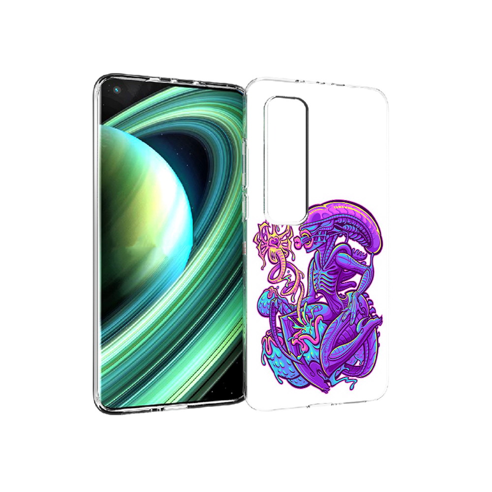 

Чехол MyPads Tocco для Xiaomi Mi 10 Ultra чужой фиолетовый цвет (PT156404.264.693), Прозрачный, Tocco