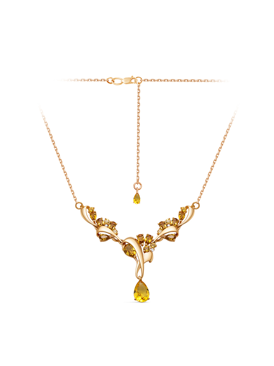 

Колье из серебра с цитрином р.50-55 SamoroDki Jewelry 5-04-278-34з, 5-04-278-34з