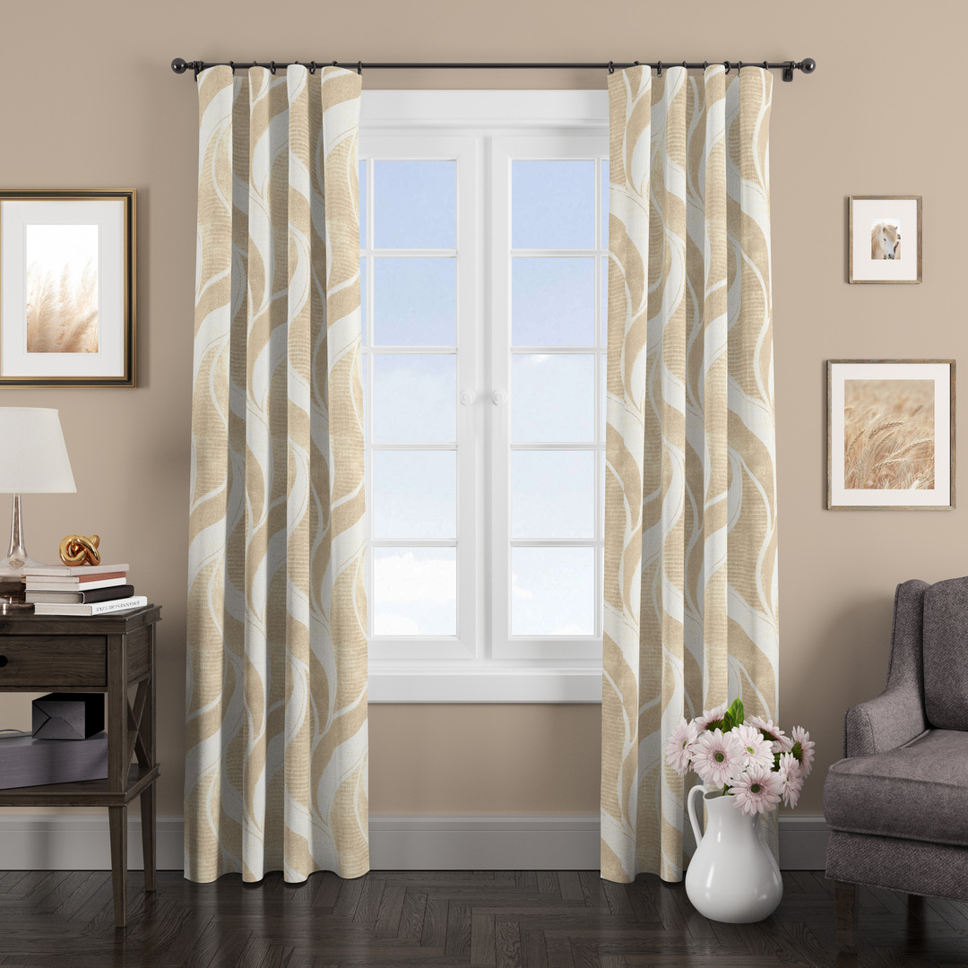 

Штора классическая Eleganta ena663507 140x270 см светло-бежевая 663507, Жаккард